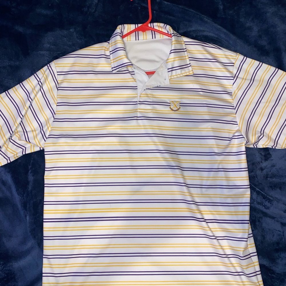 Old Row Striped Polo - Gold/Purple